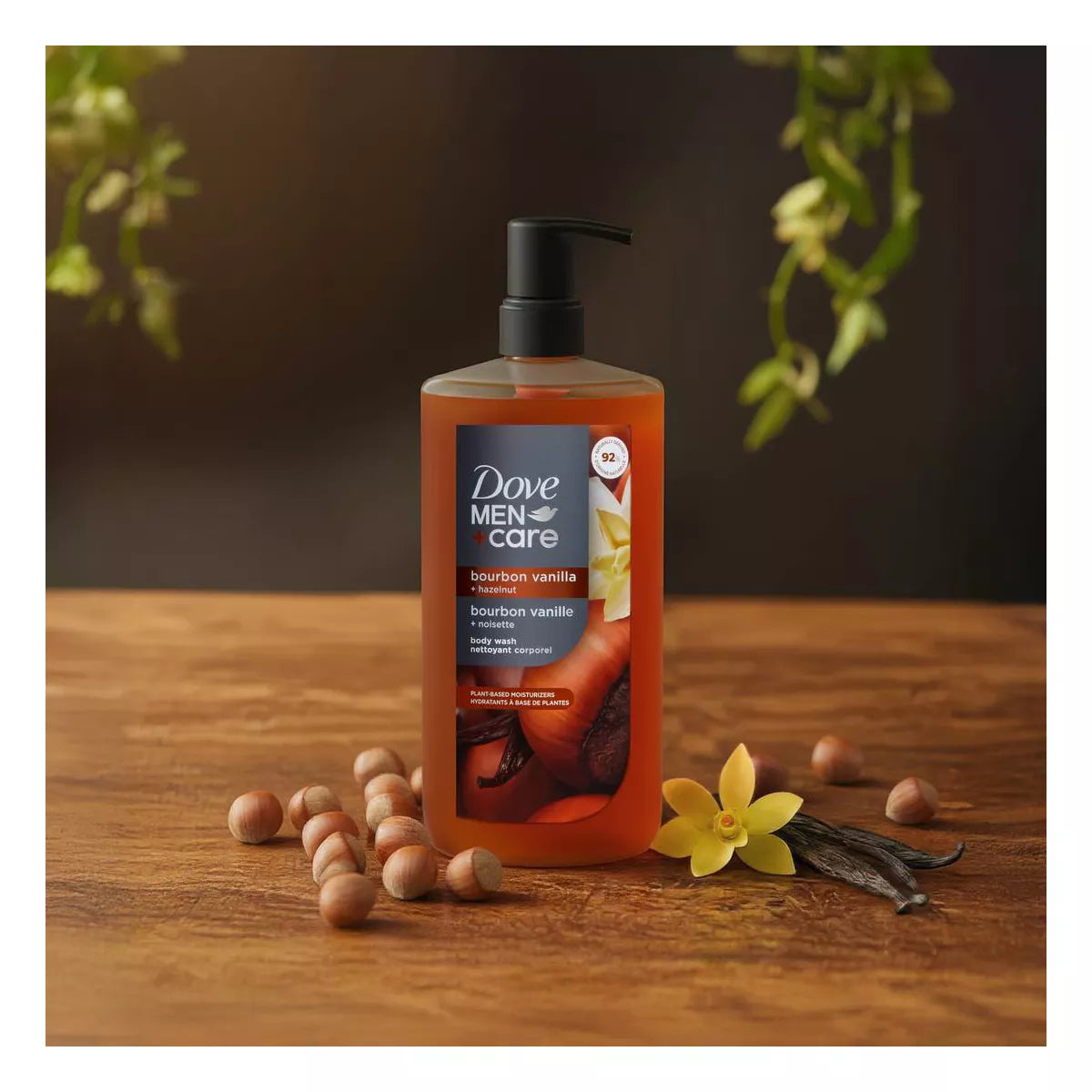 Dove Men+Care Plant-Based Moisturizers Body Wash - Bourbon Vanilla + Hazelnut - 26 Fl Oz
