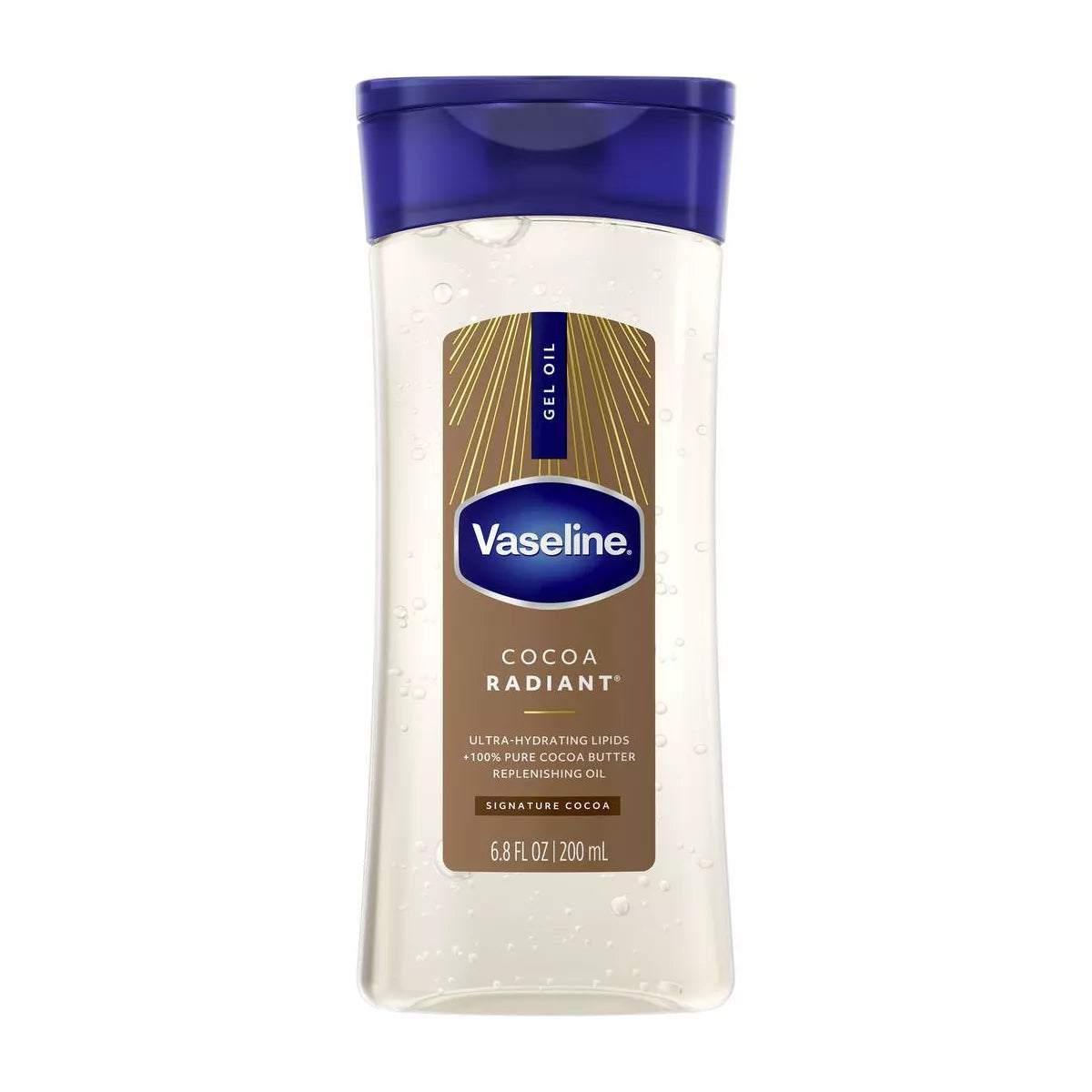 Vaseline Intensive Care Cocoa Radiant Body Gel Oil for Glowing Skin - Scented - 6.8 Fl Oz: Aluminum-Free, Dye-Free, Paraben-Free, Sulfate-Free
