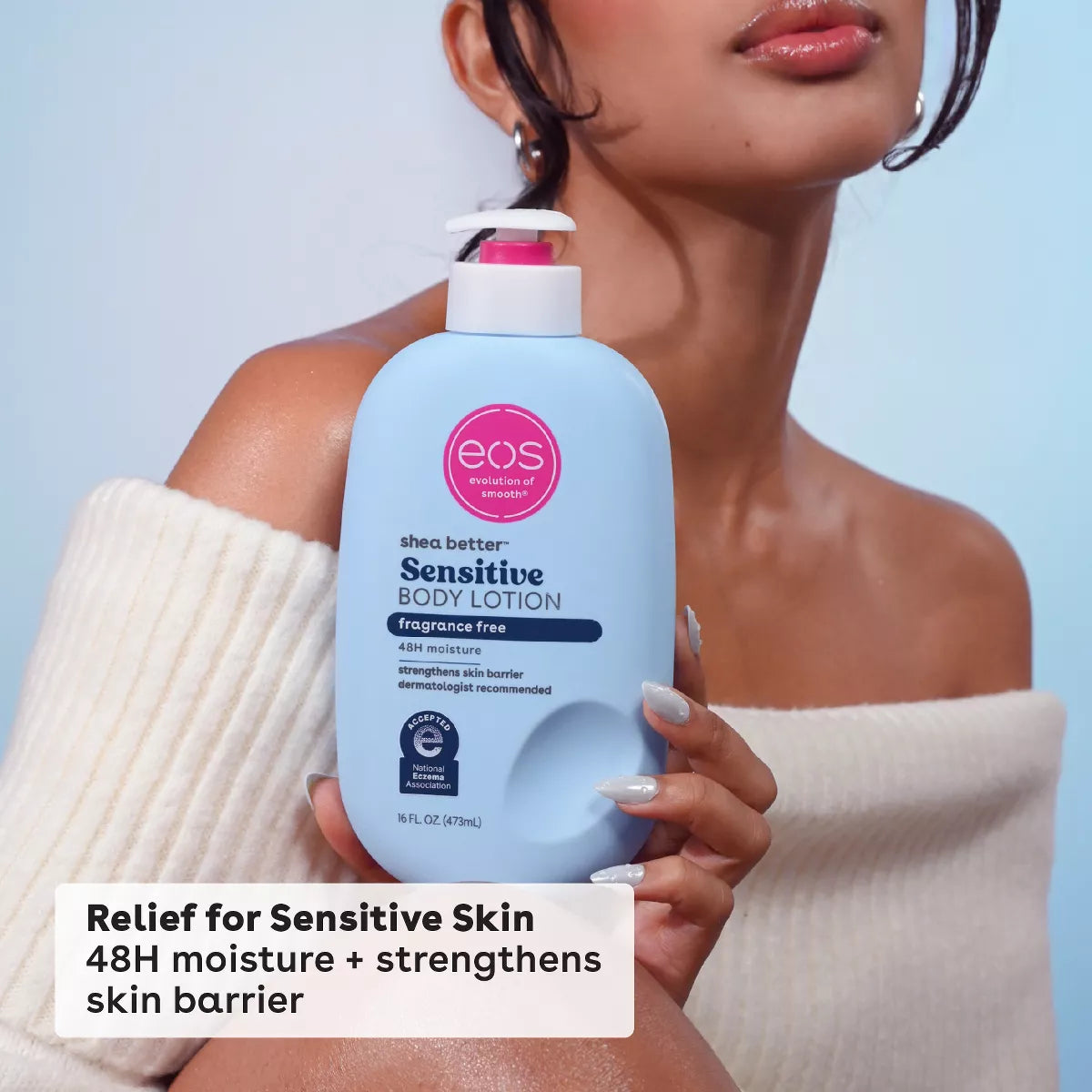 Eos Shea Better 24H Moisture Body Lotion - Fragrance Free - 16 Fl Oz: Whole Body, Bottle, Normal Skin