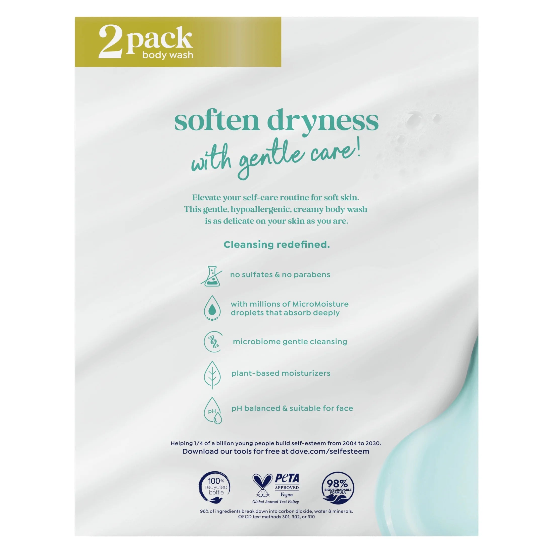 Body Wash for Women Sensitive Skin Effectively Washes Away Bacteria While Nourishing 20 Oz, 2 Count