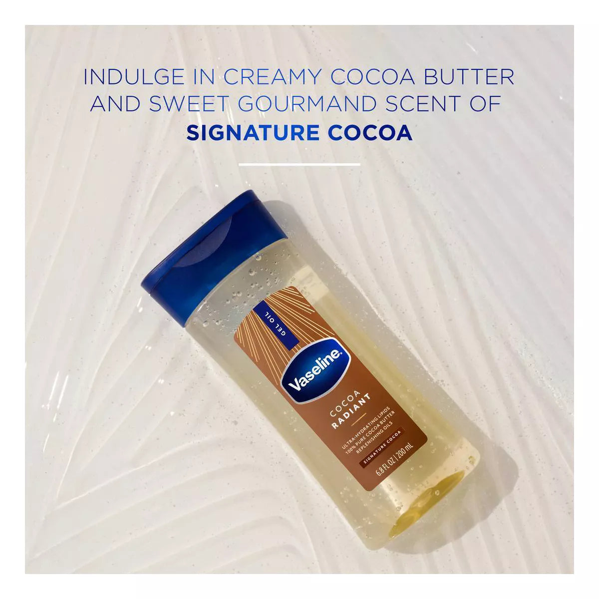 Vaseline Intensive Care Cocoa Radiant Body Gel Oil for Glowing Skin - Scented - 6.8 Fl Oz: Aluminum-Free, Dye-Free, Paraben-Free, Sulfate-Free