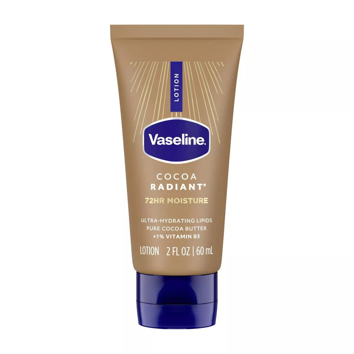 Vaseline Intensive Care Cocoa Radiant Hand and Body Lotion - Travel Size - 2 Fl Oz: Tube, Normal to Very Dry Skin