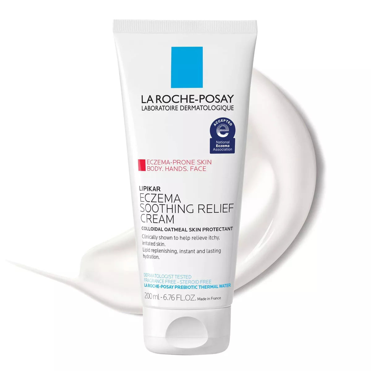 La Roche Posay Lipikar Eczema Soothing Relief Body & Face Cream Unscented - 6.76 Fl Oz: Moisturizing, Paraben-Free, Noncomedogenic, Tube