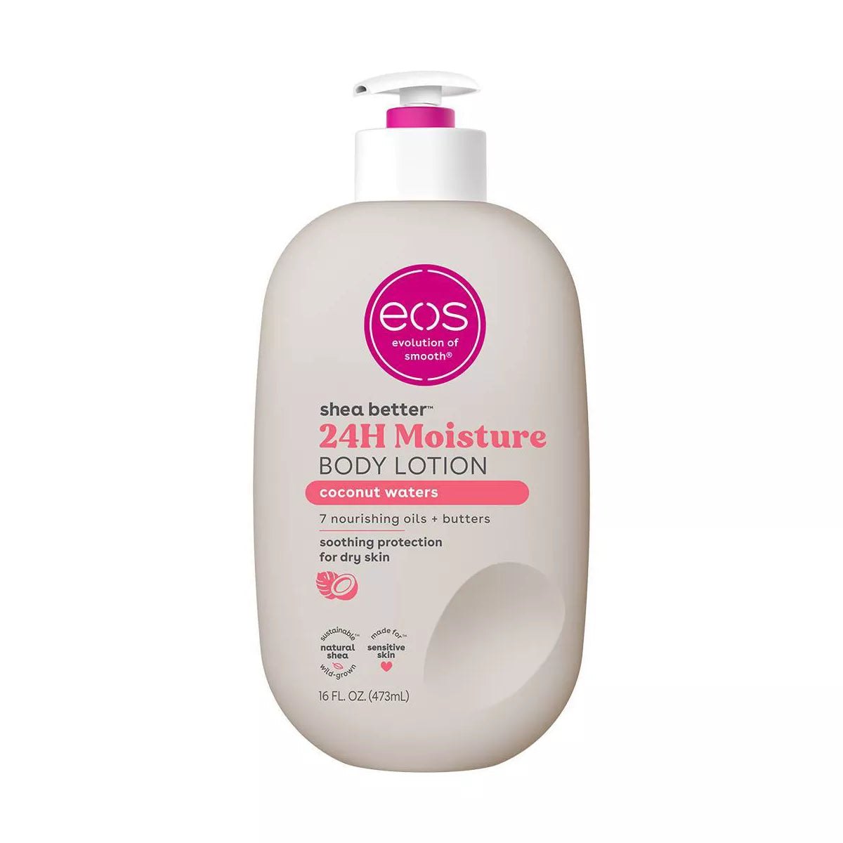 Eos Shea Better 24H Moisture Body Lotion - Coconut Waters - 16 Fl Oz: Hypoallergenic, Paraben-Free, Whole Body