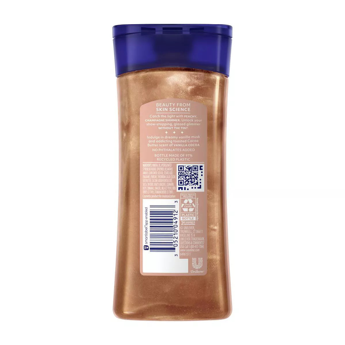 Vaseline Glazed & Glisten Vanilla Cocoa Shimmering Gel Body Oil - Sunlit Glow - 6.8 Fl Oz