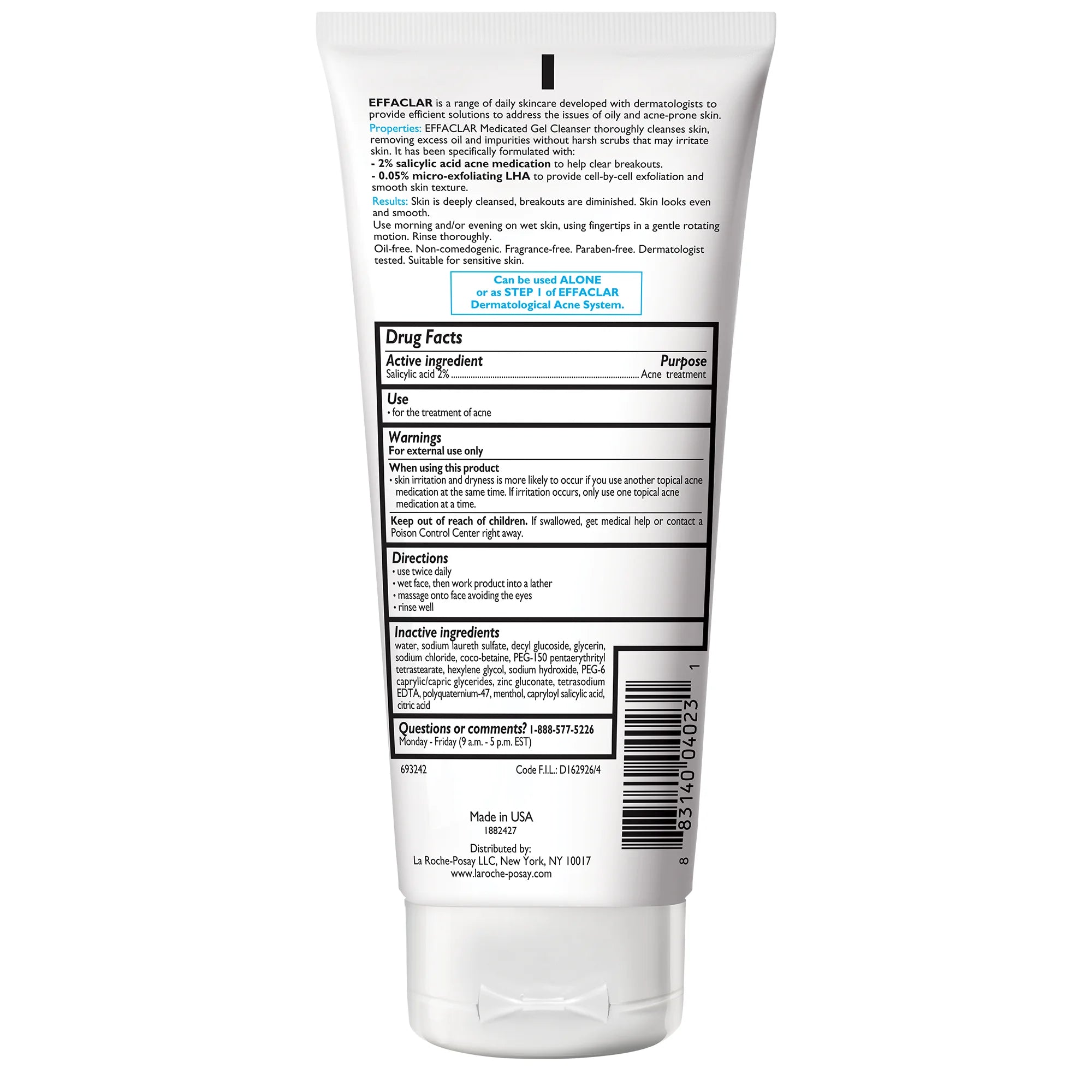 Effaclar Medicated Acne Face Wash, 6.76 Fl Oz