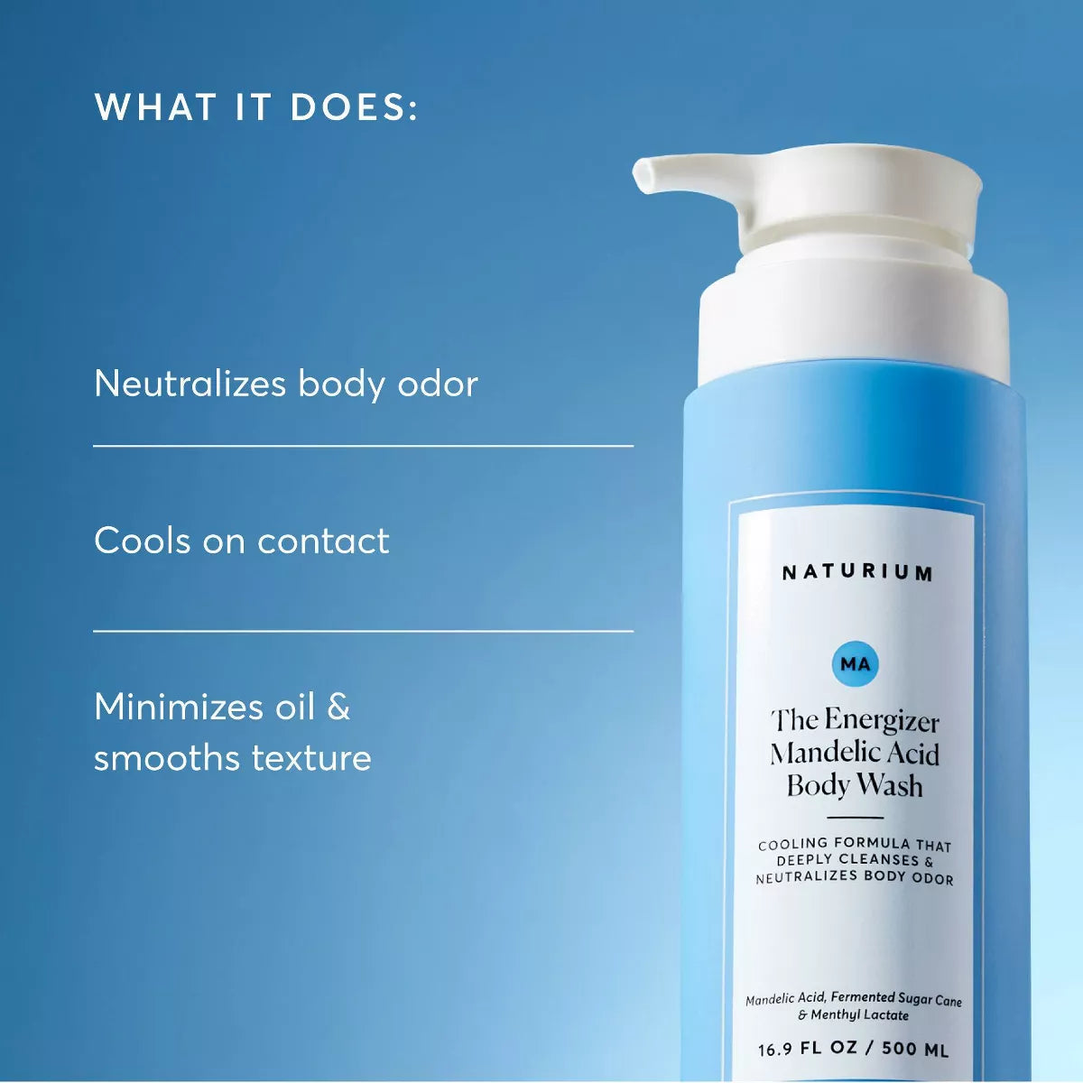 Naturium the Energizer Cooling Body Wash - 16.9 Fl Oz: Basic Cleansing, for Whole Body, Contains Alpha Hydroxy